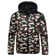 Load image into Gallery viewer, 2019 nova jaqueta de inverno à prova dwaterproof água homens hoodied parka casaco de inverno quente engrossar zíper camuflagem dos homens jaquetas
