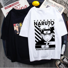 Load image into Gallery viewer, Camiseta de Anime japonés de moda Naruto, camiseta divertida de dibujos animados Sasuke para hombre, camiseta de ropa informal de moda, camiseta de pareja, parte de arriba de estilo hip hop, camiseta para hombre