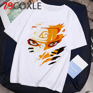 Camiseta de Anime japonés de moda Naruto, camiseta divertida de dibujos animados Sasuke para hombre, camiseta de ropa informal de moda, camiseta de pareja, parte de arriba de estilo hip hop, camiseta para hombre