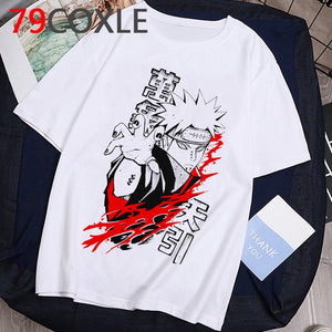 Camiseta de Anime japonés de moda Naruto, camiseta divertida de dibujos animados Sasuke para hombre, camiseta de ropa informal de moda, camiseta de pareja, parte de arriba de estilo hip hop, camiseta para hombre