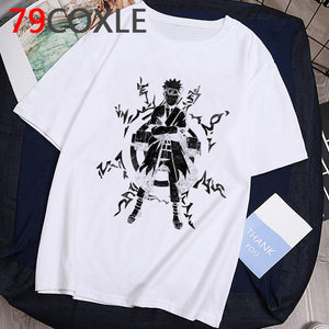 Camiseta de Anime japonés de moda Naruto, camiseta divertida de dibujos animados Sasuke para hombre, camiseta de ropa informal de moda, camiseta de pareja, parte de arriba de estilo hip hop, camiseta para hombre